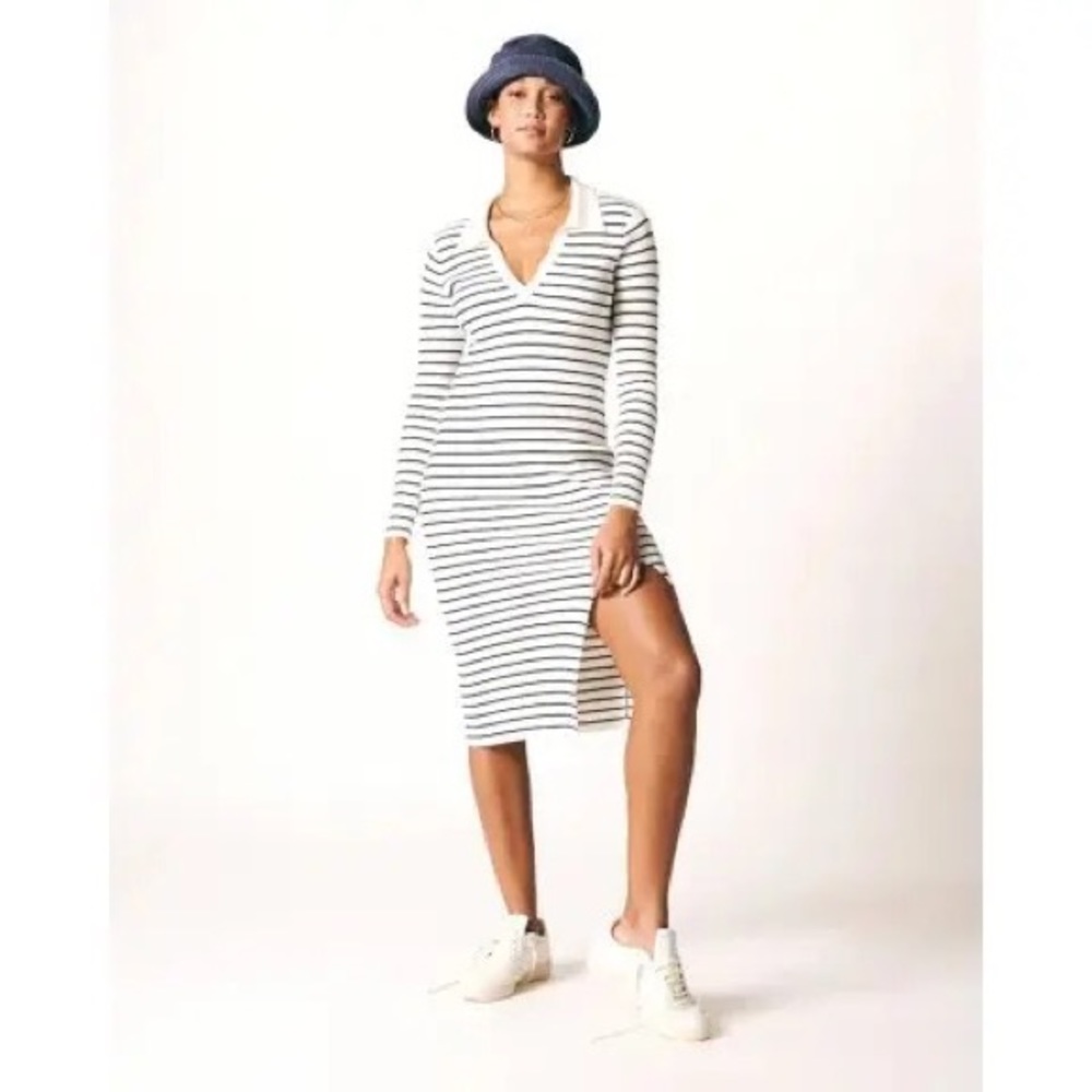 NWOT Abercrombie Striped Knit Long Sleeve Midi Dress